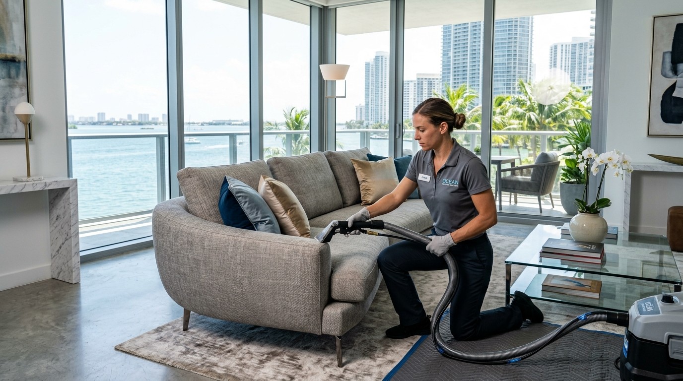Hygienic deep mattress sanitization and allergen extraction in Miami luxury bedroom